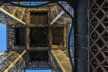 Fragment of construction Eiffel Tower (La Tour Eiffel). Paris.