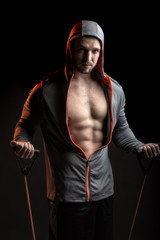 Fototapeta na wymiar Training muscular man