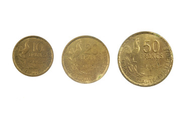 French currency of the twentieth century 10, 30 and 50 franc’s