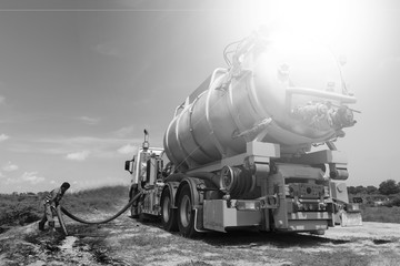 Vacuum truck  for emergency oil spill  refinery oil plant .