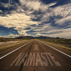 Conceptual Image of Road With the Word Namaste