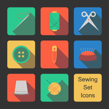 Sewing set icons