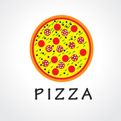 Pizza logo. Italian pizza emblem for cafe and menu design.