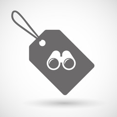 Label icon with a binoculars