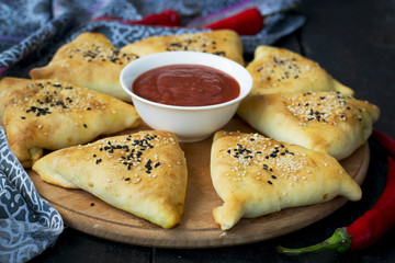 Samosa with pumpkin - traditional oriental pastries