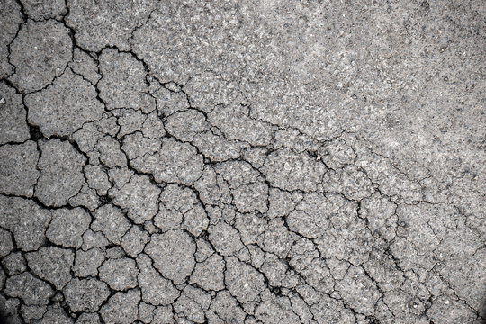 Crack texture of rough asphalt