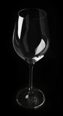 Empty glass on black background