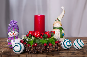 New Year card with a snowman