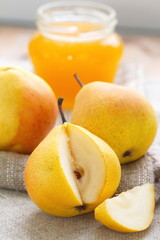 Fresh pears and honey