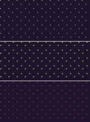 Vector seamless patterns or textures set with polka dots on violet background