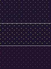 Vector seamless patterns or textures set with polka dots on violet background