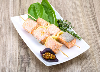 Salmon skewer