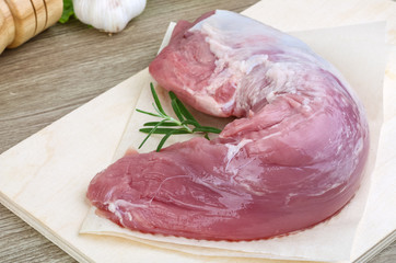Raw pork fillet