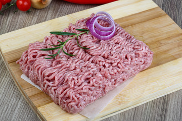Raw minced pork meat