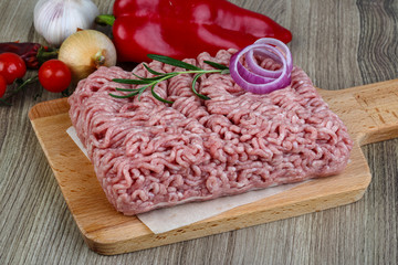 Raw minced pork meat