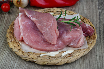 Raw pork Schnitzel