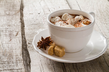 Hot chocolate with marshmallows 