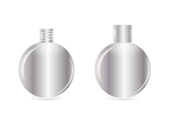 open and closed silver bottle
