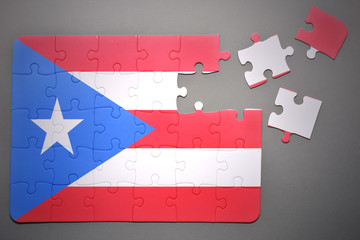 puzzle with the national flag of puerto rico