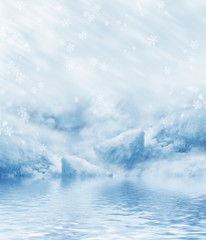 Background of snow. Winter landscape