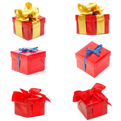gift box with ribbon on white background