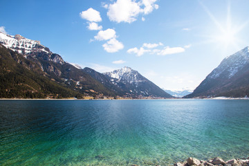 Achensee sonne &uuml;ber den bergen