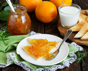 toast with orange marmalade for breakfast.