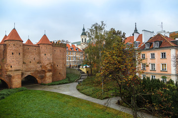 Barbican fortress in Warsaw