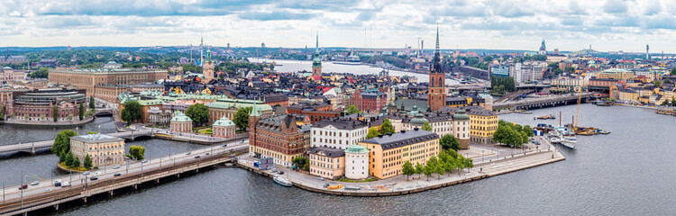 Obraz premium Ppanorama of the Old Town in Stockholm, Sweden