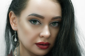 Fototapeta premium girl with red lips
