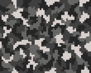 Seamless pattern of digital gray camouflage, vector