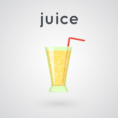 Orange juice in a glass.