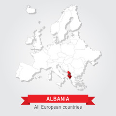 Albania. Europe administrative map.