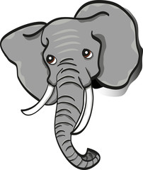 Elephant's head vector, testa di elefante vettoriale