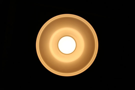 Lamp in bowl from below view