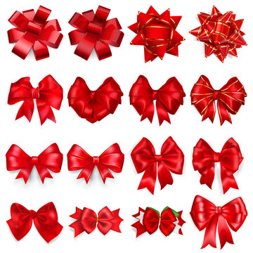 Set of red bows