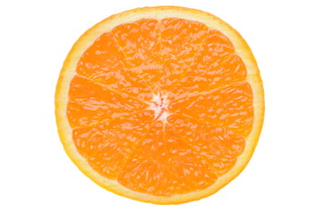 Slice of orange isolated on white background