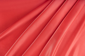 Red silk satin. 