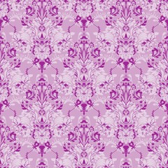 Pink and White Ornamental Seamless Pattern