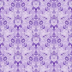 Foto op Canvas Purple and White Ornamental Seamless Pattern © Eduardo Santarosa