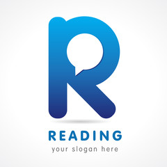 Reading R logo. Letter R logo icon design template elements 