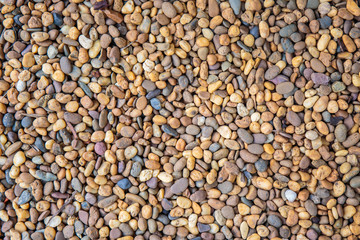 Colorful small pebbles or stone in garden.