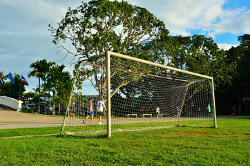 Soccer field in urban school
