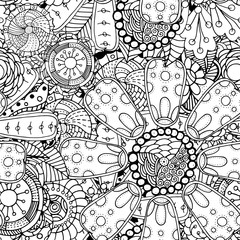 Seamless Contour Floral Pattern