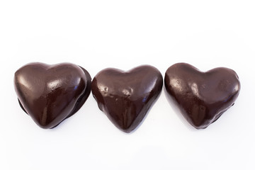 Heart gingerbread cookies glazed chocolate