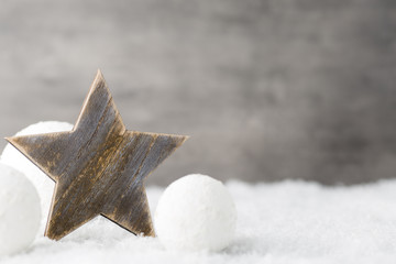 The gray metal background, Christmas decoration.