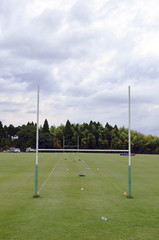 天然芝のラグビー練習場