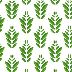 simple seamless pattern of green leaves