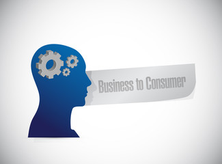 business to consumer thinking brain sign concept