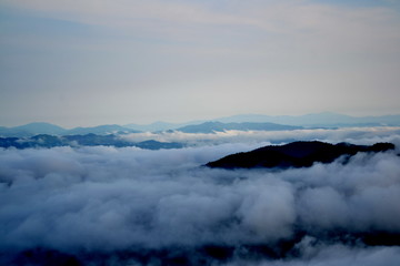 fog and cloud mountain valley landscape, Nan province Thailand  